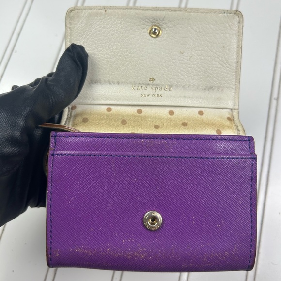 Kate Spade Purple Saffiano Leather Bifold Wallet - Picture 7 of 12